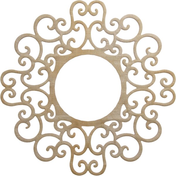 Ekena Millwork Reims Wood Fretwork Pierced Ceiling Medallion, Hickory, 22"OD x 8 3/8"ID x 1/4"T CMWP22X22X0250REHI - main